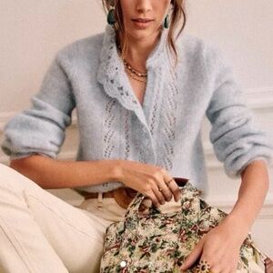 Sezane NWOT Angie Cardigan light blue size xs